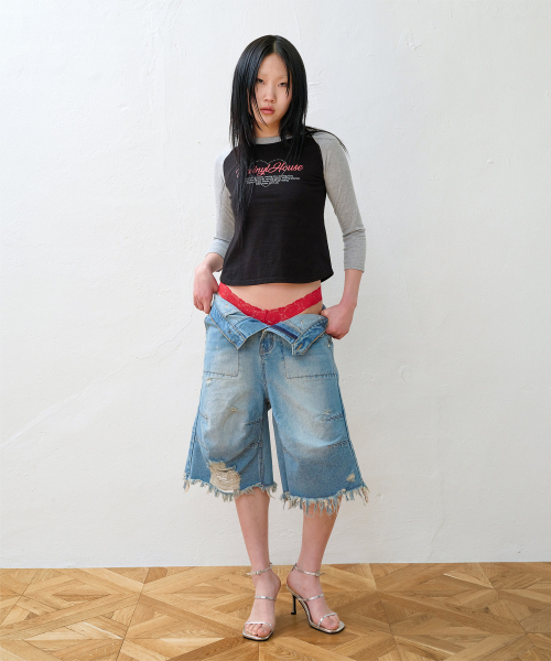 THEVINYLHOUSE(ザバイニルハウス)の「DESTROYED DENIM SHORTS LIGHT BLUE(その他パンツ・メンズ・その他・SMALL/MEDIUM/LARGE)」の8枚目の写真