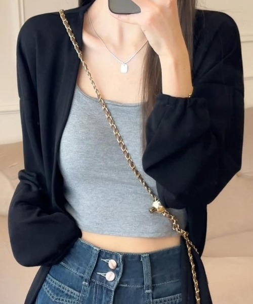 Forcement(フォースメント)の「夏服。軽やかな透け感とゆったりシルエットで抜け感をまとうシアーUVカットカーデ(カーディガン/ボレロ・レディース・ブラック/ベージュ/ホワイト・FREE)」の6枚目の写真
