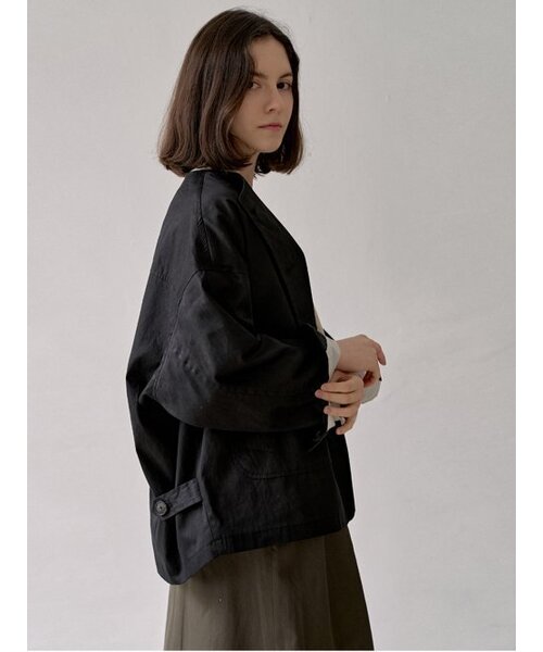 AVANT-G(アバン)の「Washed Cotton Oversized Jacket - BLACK(その他アウター・レディース・その他・FREE)」の3枚目の写真