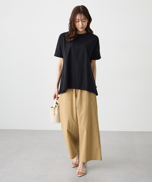 Petit Honfleur（プチオンフルール）の「袖切替チュニックプルオーバー【接触冷感・UVカット・日本製】（Tシャツ/カットソー・レディース・グレー/チャコールグレー/ブラック・M/L）」の21枚目の写真