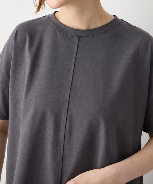 Petit Honfleur（プチオンフルール）の「袖切替チュニックプルオーバー【接触冷感・UVカット・日本製】（Tシャツ/カットソー・レディース・グレー/チャコールグレー/ブラック・M/L）」の17枚目の写真