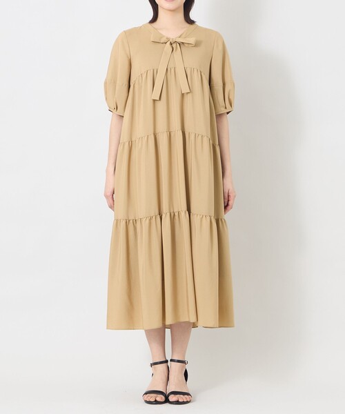 TO BE CHIC（トゥー ビー シック）の「ヴェール ティアードドレス（ワンピース・レディース・ブラック/ベージュ・40）」の6枚目の写真