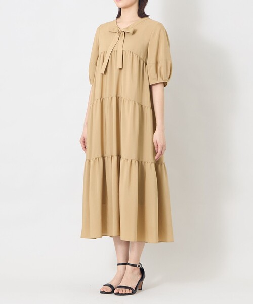 TO BE CHIC（トゥー ビー シック）の「ヴェール ティアードドレス（ワンピース・レディース・ブラック/ベージュ・40）」の7枚目の写真