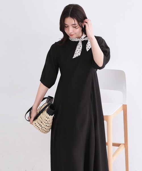 セール】切り替えデザインフレアワンピース【洗濯機OK】（ワンピース