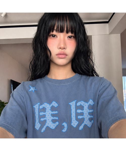 GRAVER（グレーバー）の「[ユニセックス]DOT99ピグメント半袖Tシャツ_2色（Tシャツ/カットソー・レディース・チャコールグレー/ブルー・SMALL/MEDIUM/LARGE/X-LARGE）」の2枚目の写真