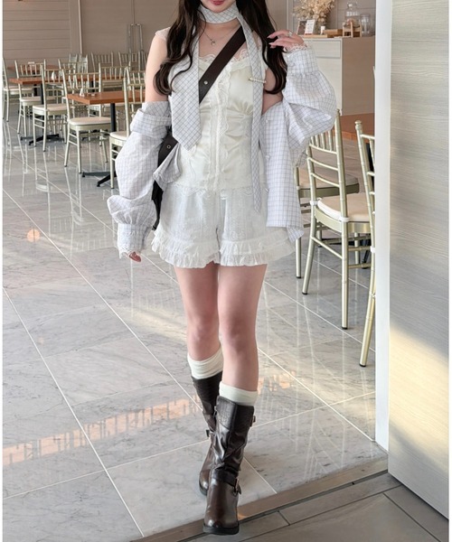 mellowneon(メロウネオン)の「コットンレースショートパンツ(その他パンツ・レディース・ホワイト・FREE)」の8枚目の写真