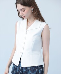 ANAYI | ドライスラブ衿付きジレ〈セットアップ対応商品〉(その他アウター)