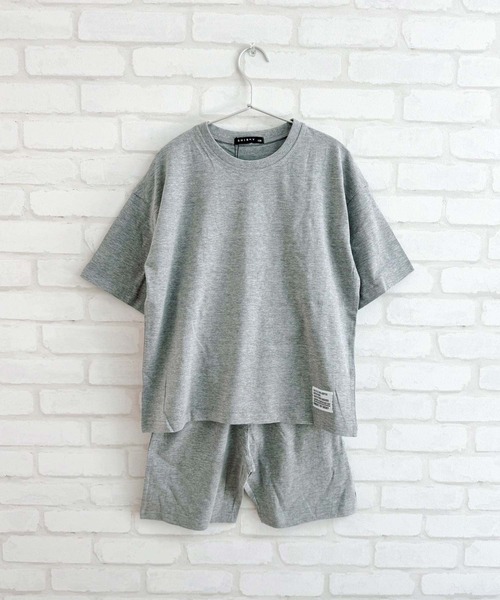 SHISKY（シスキー）の「ピスネーム付き無地半袖Tシャツ & ショートパンツ セットアップ(523-115)（セットアップ・キッズ・ネイビー/ミント/杢グレー/チャコールグレー/ダークグリーン/ベージュ/ブラック/オレンジ・110cm/120cm/150cm/140cm/130cm/160cm）」の9枚目の写真