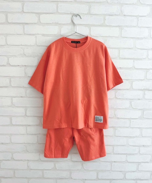 SHISKY（シスキー）の「ピスネーム付き無地半袖Tシャツ & ショートパンツ セットアップ(523-115)（セットアップ・キッズ・ネイビー/ミント/杢グレー/チャコールグレー/ダークグリーン/ベージュ/ブラック/オレンジ・110cm/120cm/150cm/140cm/130cm/160cm）」の12枚目の写真