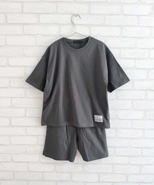 SHISKY（シスキー）の「ピスネーム付き無地半袖Tシャツ & ショートパンツ セットアップ(523-115)（セットアップ・キッズ・ネイビー/ミント/杢グレー/チャコールグレー/ダークグリーン/ベージュ/ブラック/オレンジ・110cm/120cm/150cm/140cm/130cm/160cm）」の15枚目の写真