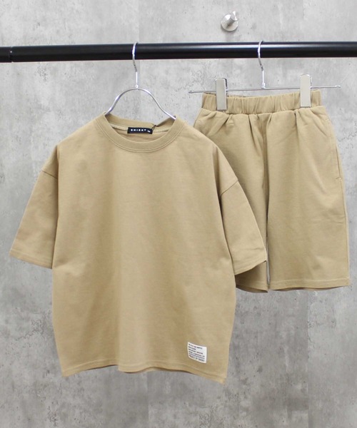 SHISKY（シスキー）の「ピスネーム付き無地半袖Tシャツ & ショートパンツ セットアップ(523-115)（セットアップ・キッズ・ネイビー/ミント/杢グレー/チャコールグレー/ダークグリーン/ベージュ/ブラック/オレンジ・110cm/120cm/150cm/140cm/130cm/160cm）」の18枚目の写真