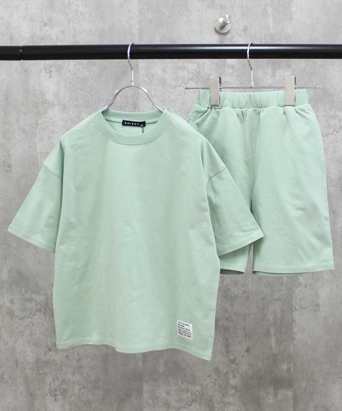 SHISKY（シスキー）の「ピスネーム付き無地半袖Tシャツ & ショートパンツ セットアップ(523-115)（セットアップ・キッズ・ネイビー/ミント/杢グレー/チャコールグレー/ダークグリーン/ベージュ/ブラック/オレンジ・110cm/120cm/150cm/140cm/130cm/160cm）」の19枚目の写真