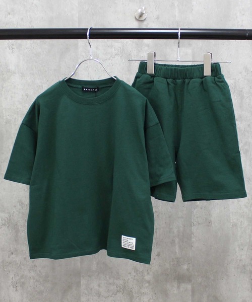 SHISKY（シスキー）の「ピスネーム付き無地半袖Tシャツ & ショートパンツ セットアップ(523-115)（セットアップ・キッズ・ネイビー/ミント/杢グレー/チャコールグレー/ダークグリーン/ベージュ/ブラック/オレンジ・110cm/120cm/150cm/140cm/130cm/160cm）」の21枚目の写真