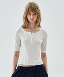 SLIM TOP HENLEY NECK / スリム トップ ヘンリー ネック