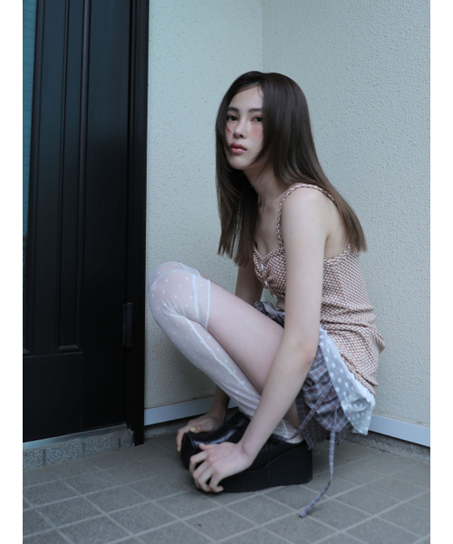 UGLY SHADOW(アグリーシャドウ)の「CHECKERED LACE SLEEVELESS(BROWN)(Tシャツ/カットソー・レディース・その他・FREE)」の3枚目の写真