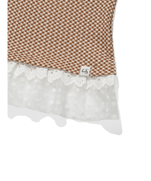 UGLY SHADOW(アグリーシャドウ)の「CHECKERED LACE SLEEVELESS(BROWN)(Tシャツ/カットソー・レディース・その他・FREE)」の7枚目の写真