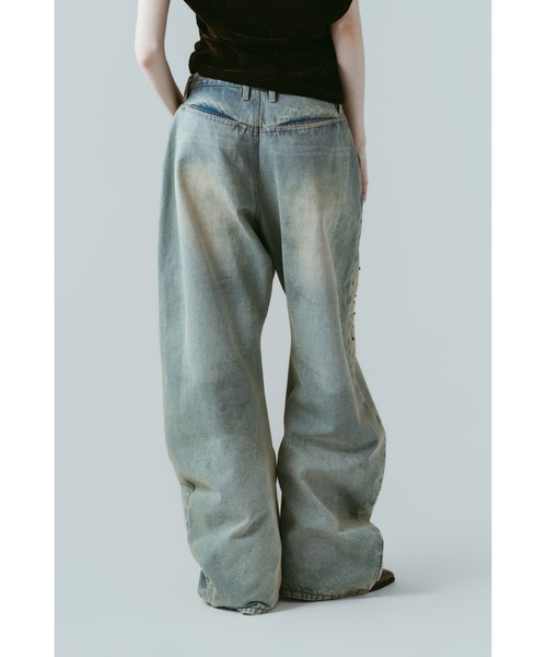 Knuth Marf(クヌースマーフ)の「studded draped denim pants(unisex)(デニムパンツ・レディース・ブラック/ブルー・SMALL/MEDIUM/X-SMALL)」の18枚目の写真