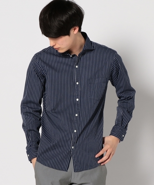 SHIPS(シップス)の「SC: SHIPS(シップス) 16SS ドビー織り ロンドンストライプ セミワイドカラー シャツ(シャツ/ブラウス・メンズ・ホワイト/ライトブルー/ネイビー/ダークブルー・SMALL/X-LARGE/MEDIUM/LARGE)」の4枚目の写真