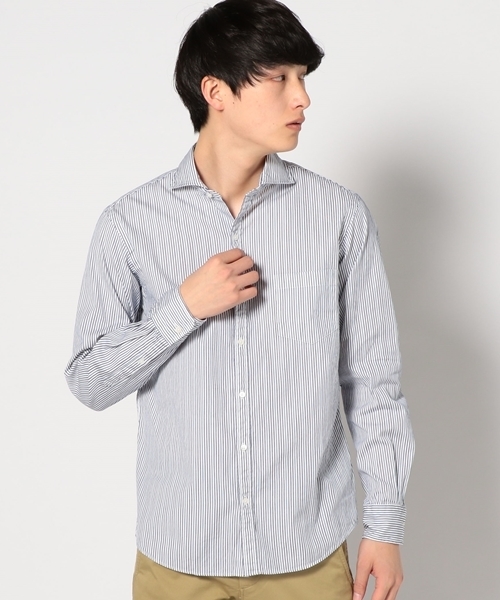 SHIPS(シップス)の「SC: SHIPS(シップス) 16SS ドビー織り ロンドンストライプ セミワイドカラー シャツ(シャツ/ブラウス・メンズ・ホワイト/ライトブルー/ネイビー/ダークブルー・SMALL/X-LARGE/MEDIUM/LARGE)」の3枚目の写真