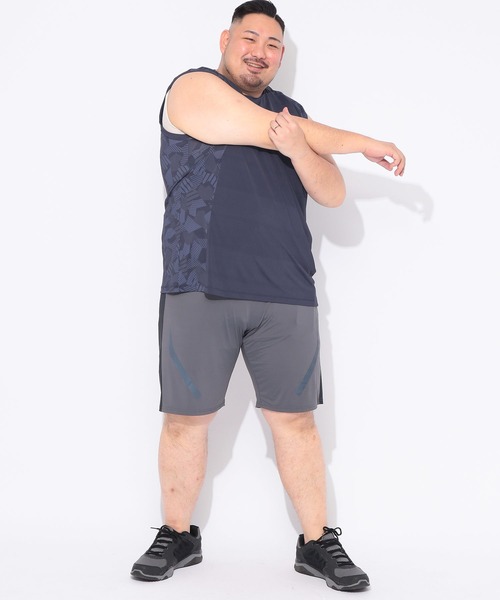 EXCELLENT FINE(エクセレント ファイン)の「Tシャツ ノースリーブ メンズ 大きいサイズ ベア天竺 総柄プリント クルーネック タンクトップ EXCELLENT FINE (エクセレントファイン)(Tシャツ/カットソー・メンズ・ネイビー/ダークグレー・X2(4L~5L)/X4(8L~9L)/X1(3L~4L)/X3(6L~7L))」の7枚目の写真