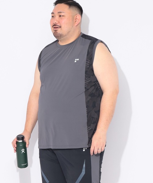EXCELLENT FINE(エクセレント ファイン)の「Tシャツ ノースリーブ メンズ 大きいサイズ ベア天竺 総柄プリント クルーネック タンクトップ EXCELLENT FINE (エクセレントファイン)(Tシャツ/カットソー・メンズ・ネイビー/ダークグレー・X2(4L~5L)/X4(8L~9L)/X1(3L~4L)/X3(6L~7L))」の21枚目の写真