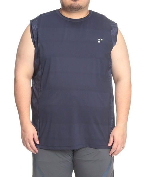 EXCELLENT FINE(エクセレント ファイン)の「Tシャツ ノースリーブ メンズ 大きいサイズ ベア天竺 総柄プリント クルーネック タンクトップ EXCELLENT FINE (エクセレントファイン)(Tシャツ/カットソー・メンズ・ネイビー/ダークグレー・X2(4L~5L)/X4(8L~9L)/X1(3L~4L)/X3(6L~7L))」の20枚目の写真