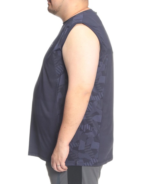 EXCELLENT FINE(エクセレント ファイン)の「Tシャツ ノースリーブ メンズ 大きいサイズ ベア天竺 総柄プリント クルーネック タンクトップ EXCELLENT FINE (エクセレントファイン)(Tシャツ/カットソー・メンズ・ネイビー/ダークグレー・X2(4L~5L)/X4(8L~9L)/X1(3L~4L)/X3(6L~7L))」の18枚目の写真