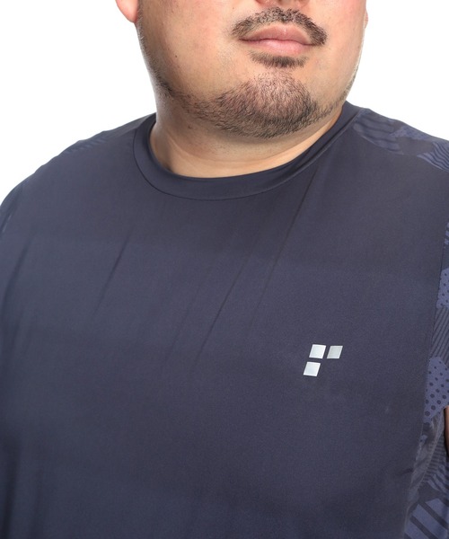 EXCELLENT FINE(エクセレント ファイン)の「Tシャツ ノースリーブ メンズ 大きいサイズ ベア天竺 総柄プリント クルーネック タンクトップ EXCELLENT FINE (エクセレントファイン)(Tシャツ/カットソー・メンズ・ネイビー/ダークグレー・X2(4L~5L)/X4(8L~9L)/X1(3L~4L)/X3(6L~7L))」の17枚目の写真