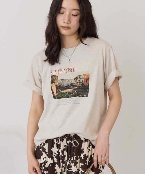 AMERICAN HOLIC（アメリカンホリック）の「SANFRANCISCO ロゴ＆フォトTシャツ（Tシャツ/カットソー・レディース・ホワイト系その他/チャコールグレー/オフホワイト・L/M）」の3枚目の写真