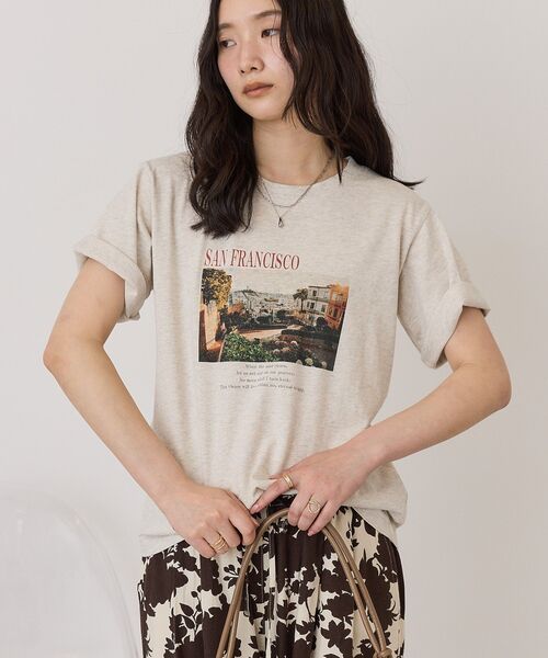 AMERICAN HOLIC（アメリカンホリック）の「SANFRANCISCO ロゴ＆フォトTシャツ（Tシャツ/カットソー・レディース・ホワイト系その他/チャコールグレー/オフホワイト・L/M）」の5枚目の写真