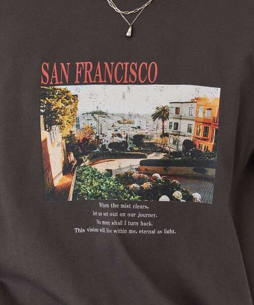 AMERICAN HOLIC（アメリカンホリック）の「SANFRANCISCO ロゴ＆フォトTシャツ（Tシャツ/カットソー・レディース・ホワイト系その他/チャコールグレー/オフホワイト・L/M）」の15枚目の写真