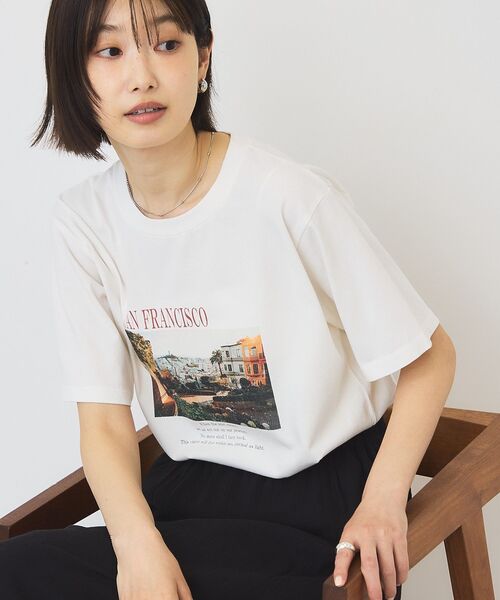AMERICAN HOLIC（アメリカンホリック）の「SANFRANCISCO ロゴ＆フォトTシャツ（Tシャツ/カットソー・レディース・ホワイト系その他/チャコールグレー/オフホワイト・L/M）」の20枚目の写真