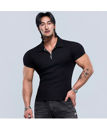 PHYSICAL GARMENTS（フィジカルガーメンツ）の「P2605 リブカラー マッスルフィット 半袖Tシャツ[2COLOR]（Tシャツ/カットソー）」