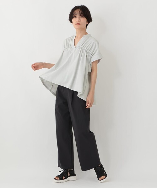 Afternoon Tea(アフタヌーンティー)の「シャーリングスキッパープルオーバー(Tシャツ/カットソー・レディース・ライトグレー/チャコールグレー・MEDIUM)」の7枚目の写真