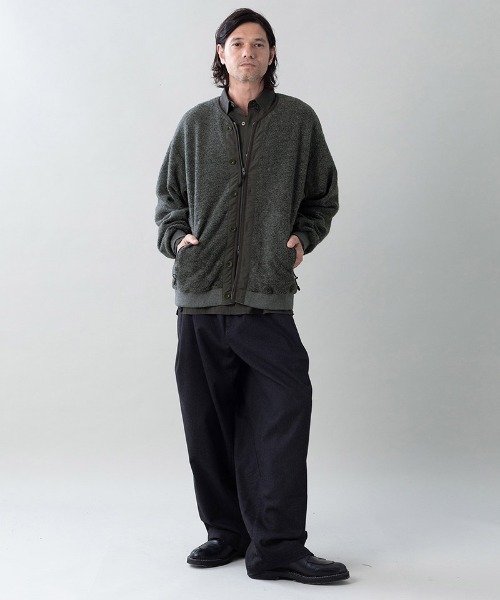 EGO TRIPPING(エゴトリッピング)の「mj11642-WOOL BOA-LINER JACKET ウールボアブルゾン(666707)(ノーカラージャケット・メンズ・ブラック/アイボリー/杢グレー・48/46)」の16枚目の写真