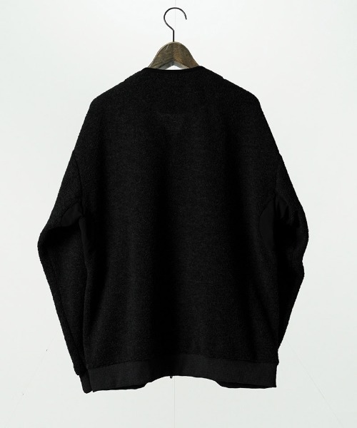 EGO TRIPPING(エゴトリッピング)の「mj11642-WOOL BOA-LINER JACKET ウールボアブルゾン(666707)(ノーカラージャケット・メンズ・ブラック/アイボリー/杢グレー・48/46)」の19枚目の写真