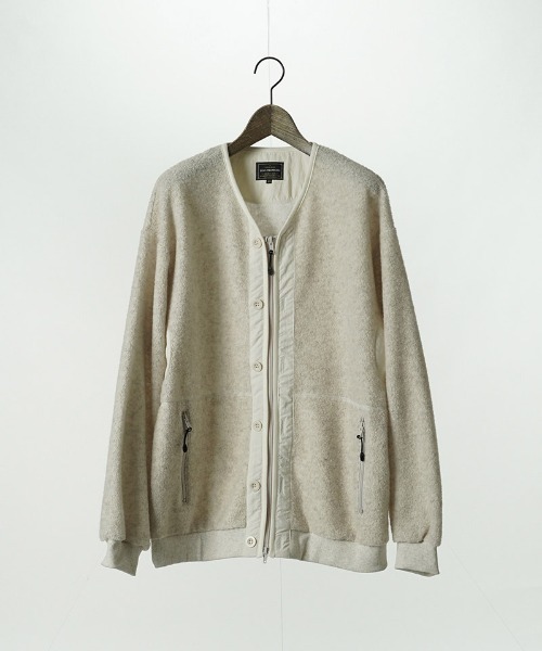 EGO TRIPPING(エゴトリッピング)の「mj11642-WOOL BOA-LINER JACKET ウールボアブルゾン(666707)(ノーカラージャケット・メンズ・ブラック/アイボリー/杢グレー・48/46)」の20枚目の写真
