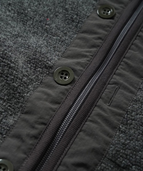 EGO TRIPPING(エゴトリッピング)の「mj11642-WOOL BOA-LINER JACKET ウールボアブルゾン(666707)(ノーカラージャケット・メンズ・ブラック/アイボリー/杢グレー・48/46)」の10枚目の写真