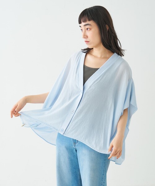 collex(コレックス)の「異素材コンビカーデブラウス(シャツ/ブラウス・レディース・レモンイエロー/ブラック/サックスブルー・フリー)」の12枚目の写真