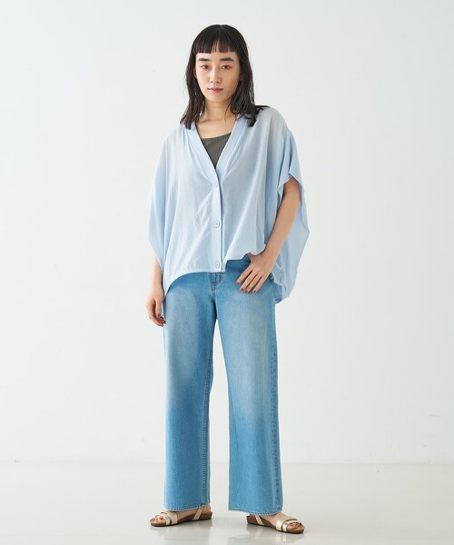 collex(コレックス)の「異素材コンビカーデブラウス(シャツ/ブラウス・レディース・レモンイエロー/ブラック/サックスブルー・フリー)」の14枚目の写真