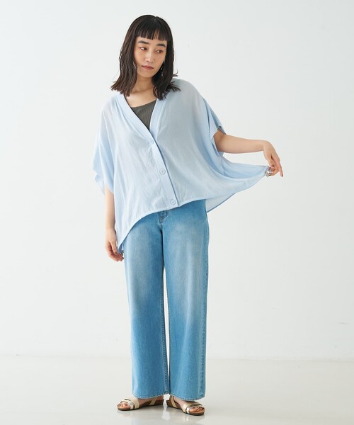 collex(コレックス)の「異素材コンビカーデブラウス(シャツ/ブラウス・レディース・レモンイエロー/ブラック/サックスブルー・フリー)」の16枚目の写真