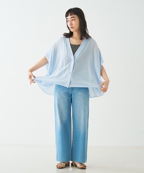 collex(コレックス)の「異素材コンビカーデブラウス(シャツ/ブラウス・レディース・レモンイエロー/ブラック/サックスブルー・フリー)」の17枚目の写真