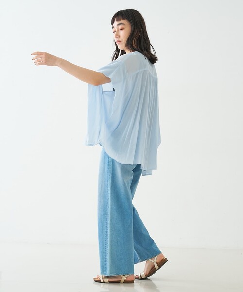 collex(コレックス)の「異素材コンビカーデブラウス(シャツ/ブラウス・レディース・レモンイエロー/ブラック/サックスブルー・フリー)」の18枚目の写真