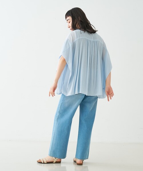 collex(コレックス)の「異素材コンビカーデブラウス(シャツ/ブラウス・レディース・レモンイエロー/ブラック/サックスブルー・フリー)」の19枚目の写真