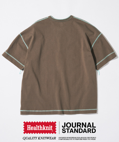Healthknit（ヘルスニット）の「Healthknit / ヘルスニット 別注 ヘンリーネックTシャツ（Tシャツ/カットソー・メンズ・チャコールグレー/ホワイト/ブラック系その他/ブラウン・MEDIUM/LARGE）」の13枚目の写真