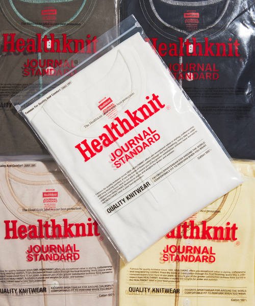 Healthknit（ヘルスニット）の「Healthknit / ヘルスニット 別注 ヘンリーネックTシャツ（Tシャツ/カットソー・メンズ・チャコールグレー/ホワイト/ブラック系その他/ブラウン・MEDIUM/LARGE）」の14枚目の写真