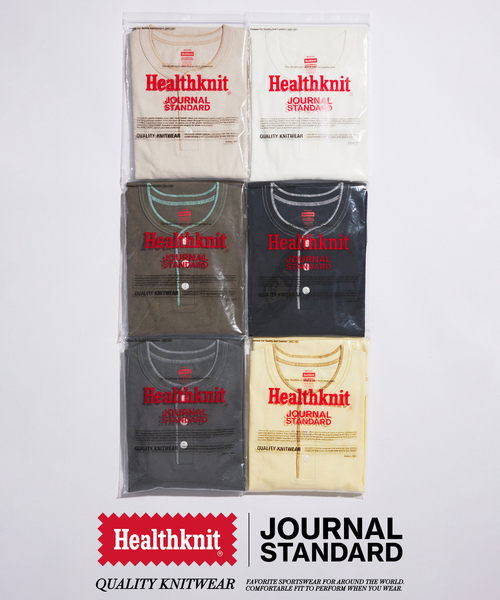 Healthknit（ヘルスニット）の「Healthknit / ヘルスニット 別注 ヘンリーネックTシャツ（Tシャツ/カットソー・メンズ・チャコールグレー/ホワイト/ブラック系その他/ブラウン・MEDIUM/LARGE）」の15枚目の写真