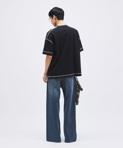 Healthknit（ヘルスニット）の「Healthknit / ヘルスニット 別注 ヘンリーネックTシャツ（Tシャツ/カットソー・メンズ・チャコールグレー/ホワイト/ブラック系その他/ブラウン・MEDIUM/LARGE）」の18枚目の写真
