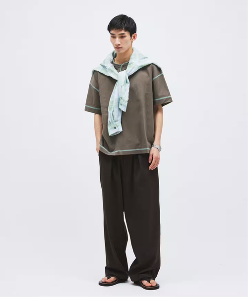 Healthknit(ヘルスニット)の「Healthknit / ヘルスニット 別注 ヘンリーネックTシャツ(Tシャツ/カットソー・メンズ・チャコールグレー/ホワイト/ブラック系その他/ブラウン・MEDIUM/LARGE)」の16枚目の写真