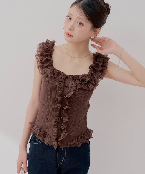 大きいサイズ】TO BE CHIC カットワークレース 2WAY ノーカラー TO BE